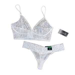 INC INTERNATIONAL CONCEPTS White Floral Lace Bra and Thong Panty Set Women’s